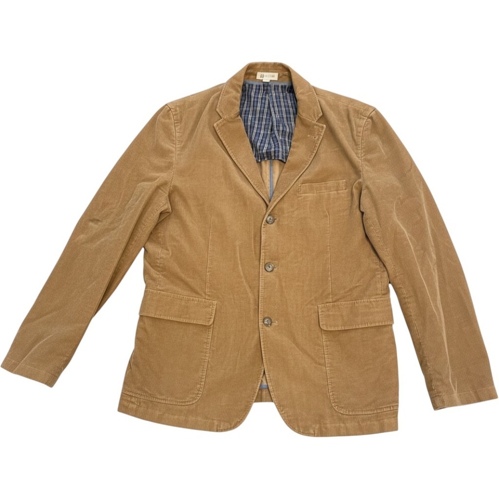 J.Crew Mens XL Corduroy Blazer Tan Brown 3 Button Sport Coat Plaid Lined 77388